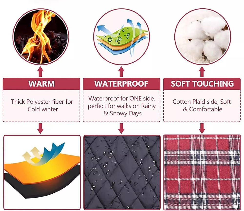 Large-Dog Waterproof/ Windproof Reversible Jacket.  