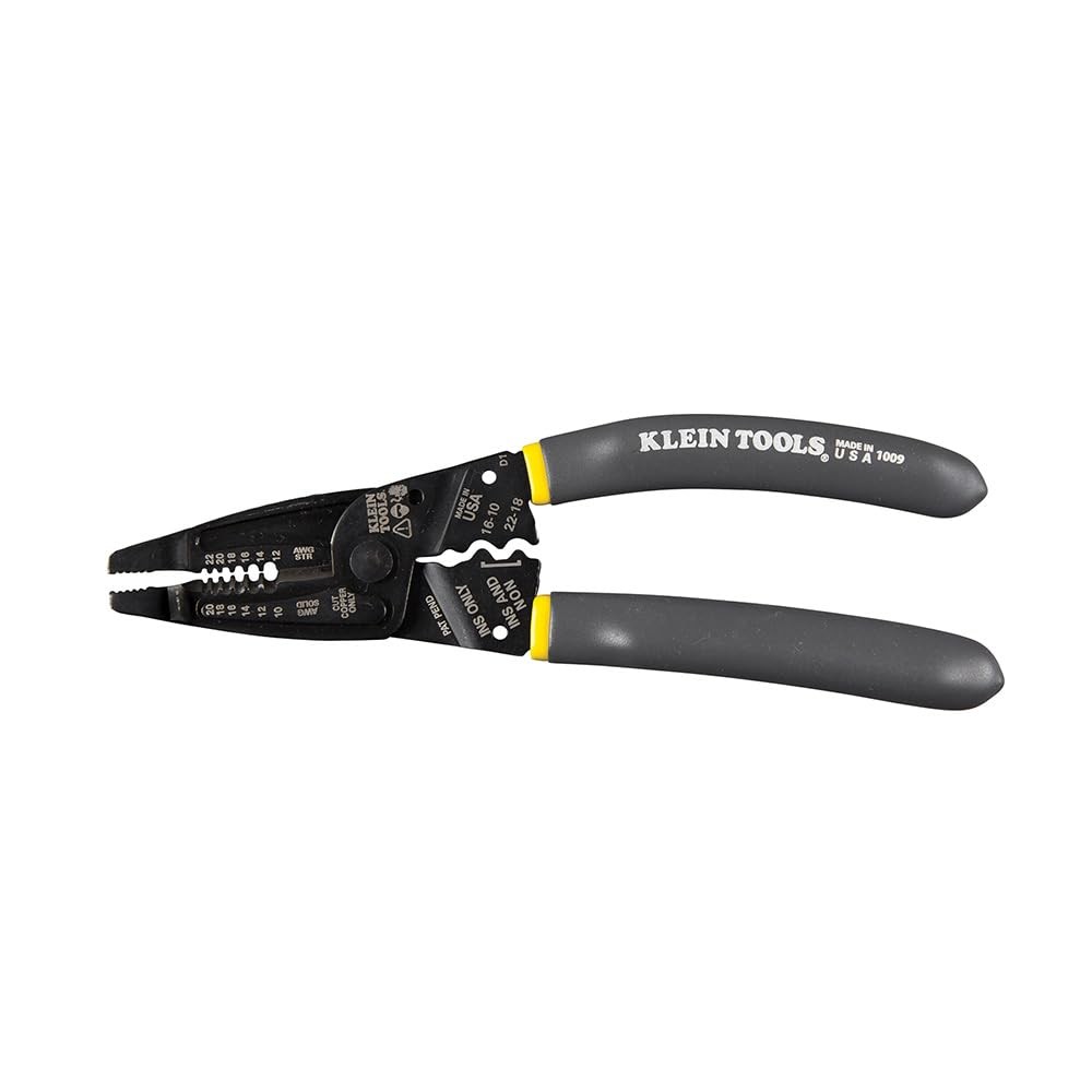 Klein Tools 1009 Multi Tool, Wire Stripper/Crimper/Wire Standard, Gray/Yellow