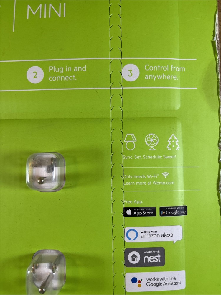 Wemo Mini Wi-Fi Smart Plug 2-pack Works with Alexa Google Assistant Nest