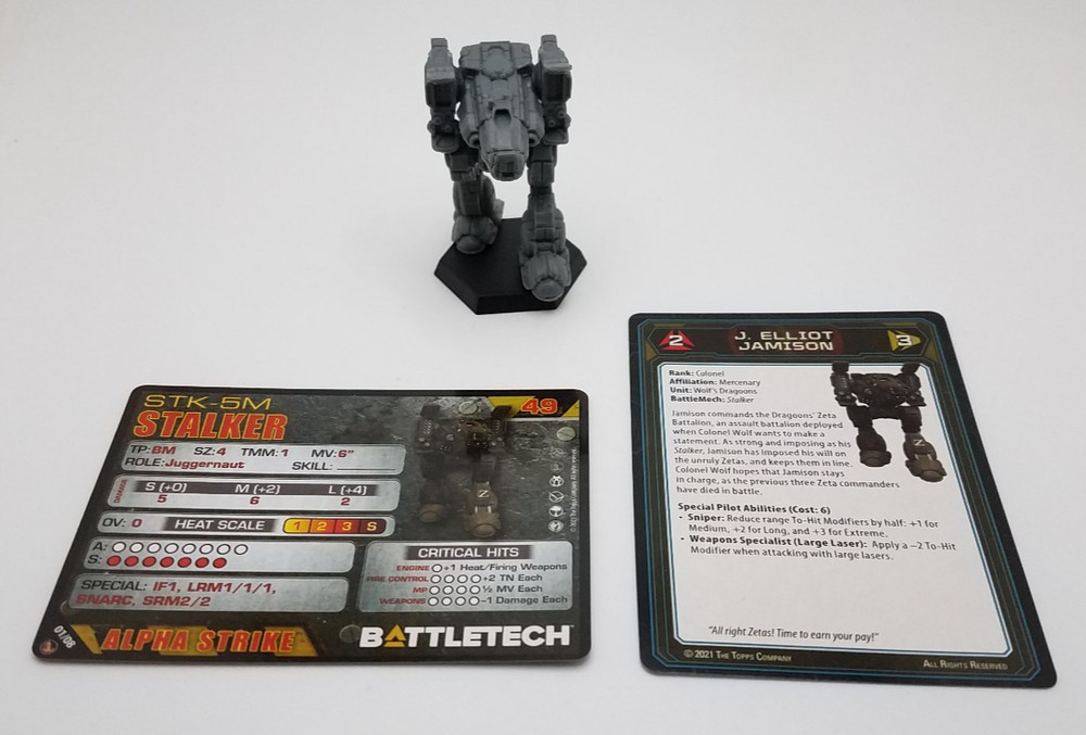 Battletech Inner Sphere Fire Lance - Stalker *Mech & Cards*