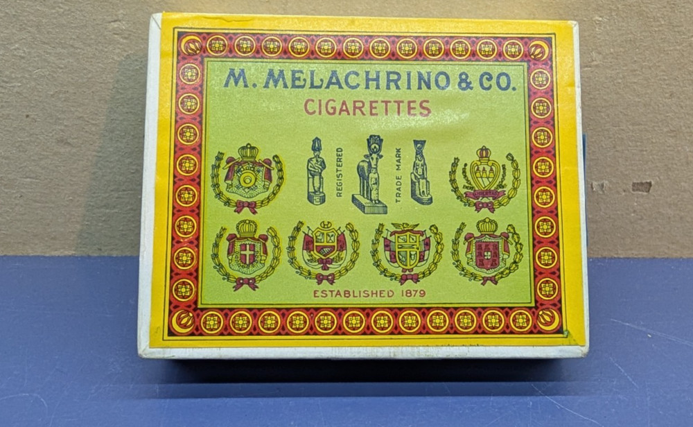 Original M. Melachrina Melachrino No. 9 Plain Empty Cigarettes Box - WOW!!