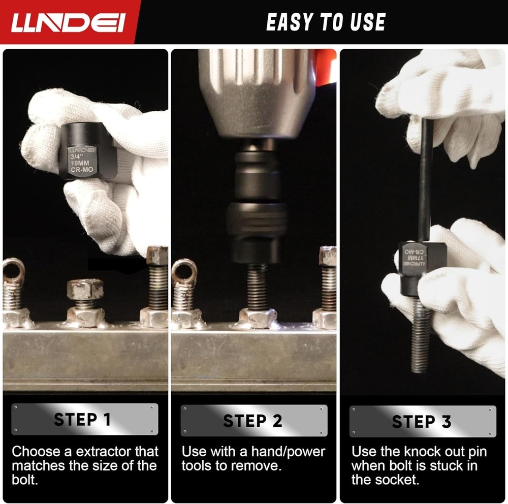 Bolt Extractor Set 16-Piece Stripped Bolt Extractor Socket Set with Storage Case