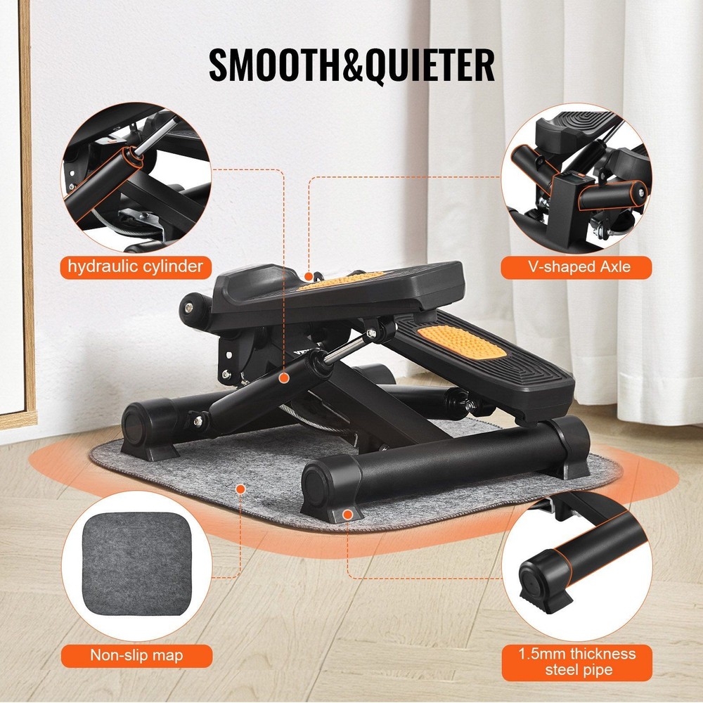 Multi-Function Stepper with Count Time Cal 330lb Strength Dual Resistance Bands