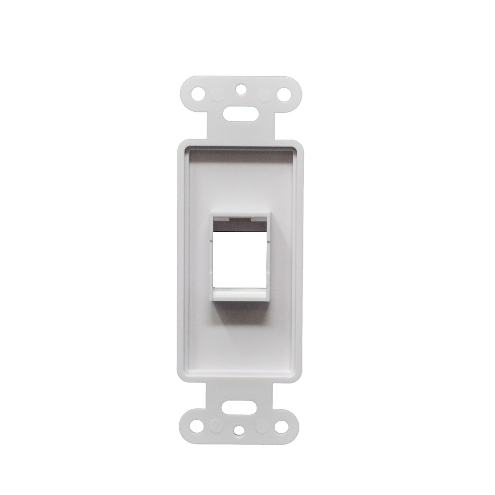 Decorator Style Keystone Jack 1 Port Modular Wall Insert Cover Plate White