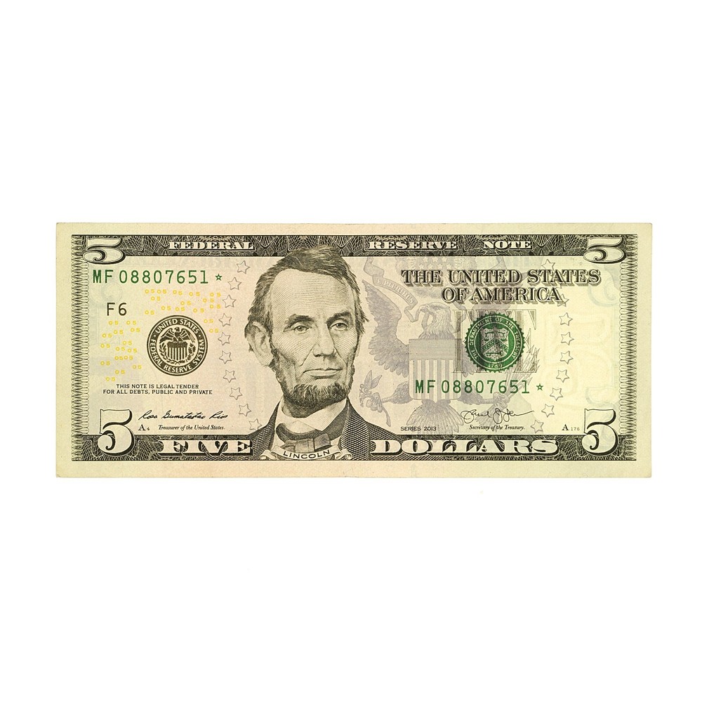 USA 5 Dollars Star Replacement 2013  AU