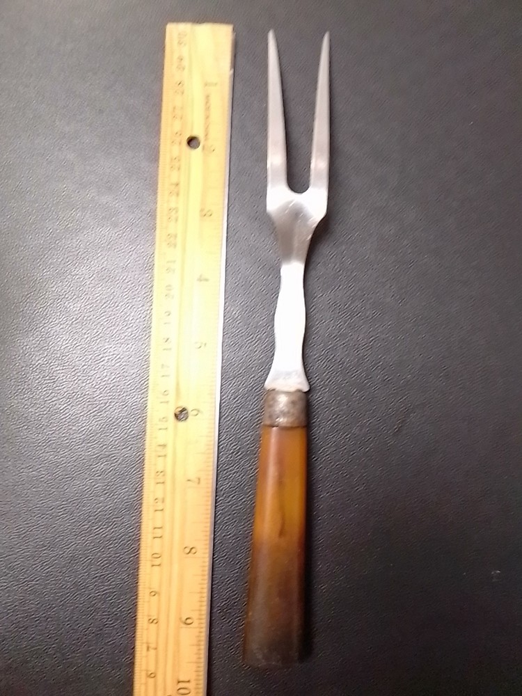 Bakelite Meat Fork Marbled Stainless