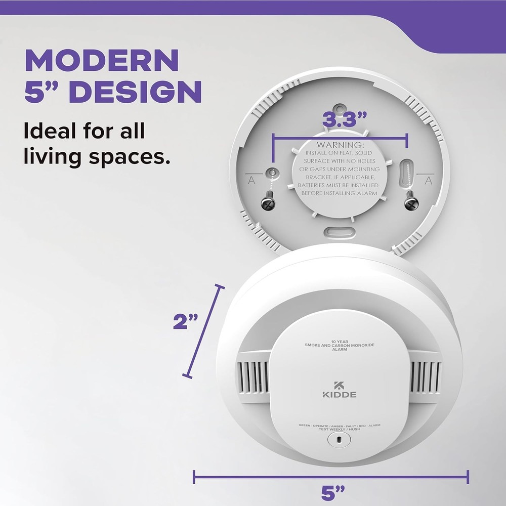 Kidde Smoke & Carbon Monoxide Detector, LED Warning Light Indicators, 30CUD10