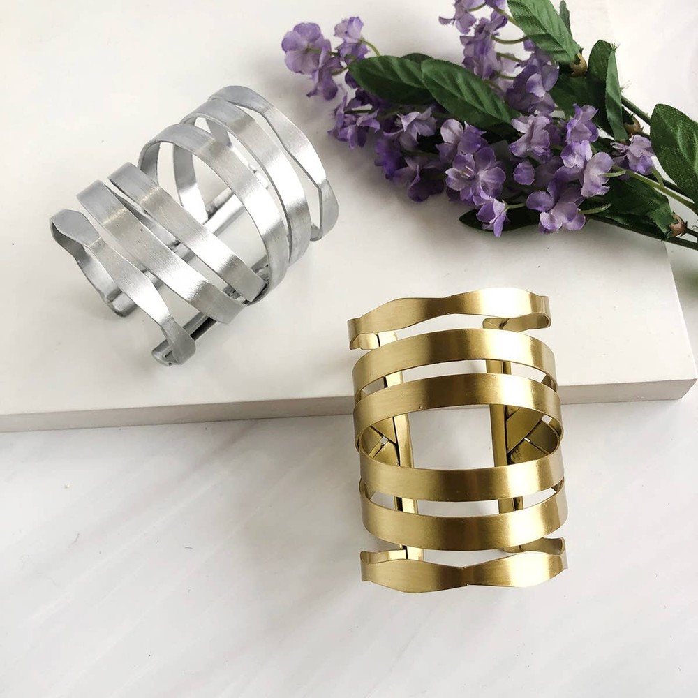 Ornate Arching Cuff - Silver