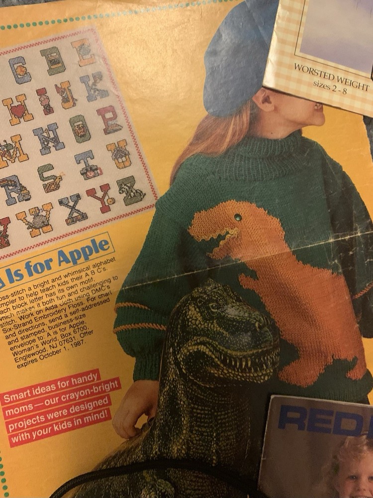Hand Knit Patterns Sweaters Train Tractor Dinosaur Hearts Cables Upside Downers