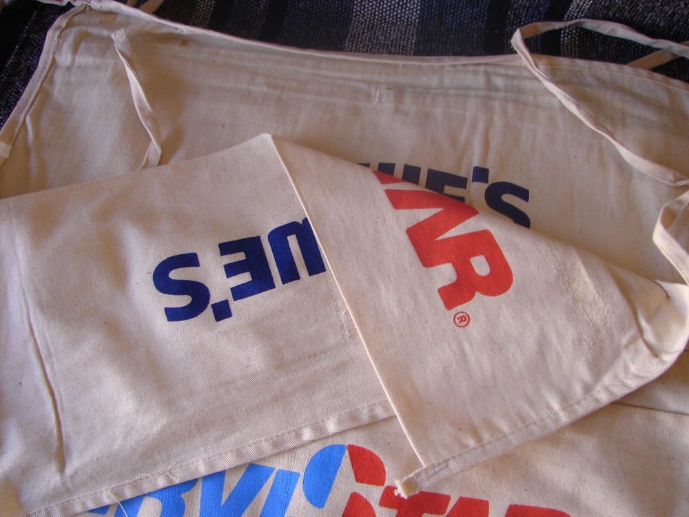 TWO Vintage Lowe's/ServiStar 2 Pouch Nail Aprons - NOS!