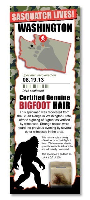 Bigfoot Hair Sample from Washington State Park collectible gift