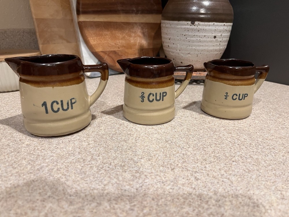 Vintage Stoneware Measuring Cups