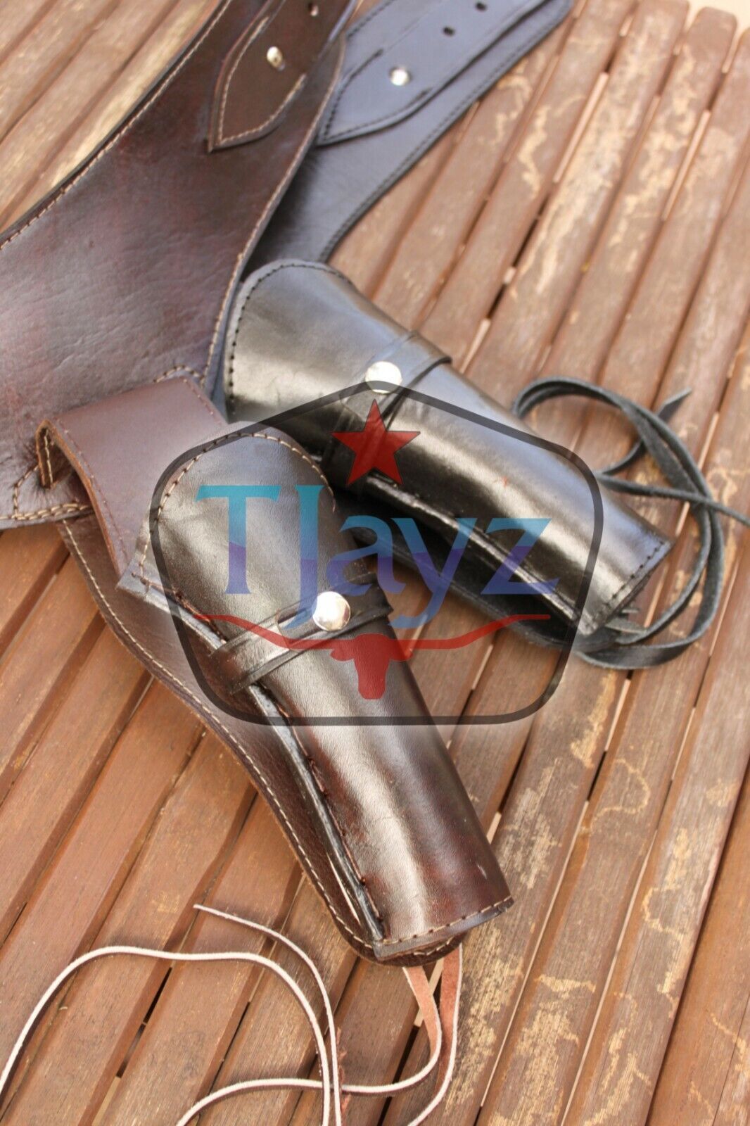 22 Cal USA SELLER SASS Single Holster Gun Belt Drop TOOLED LEATHER Western Rig