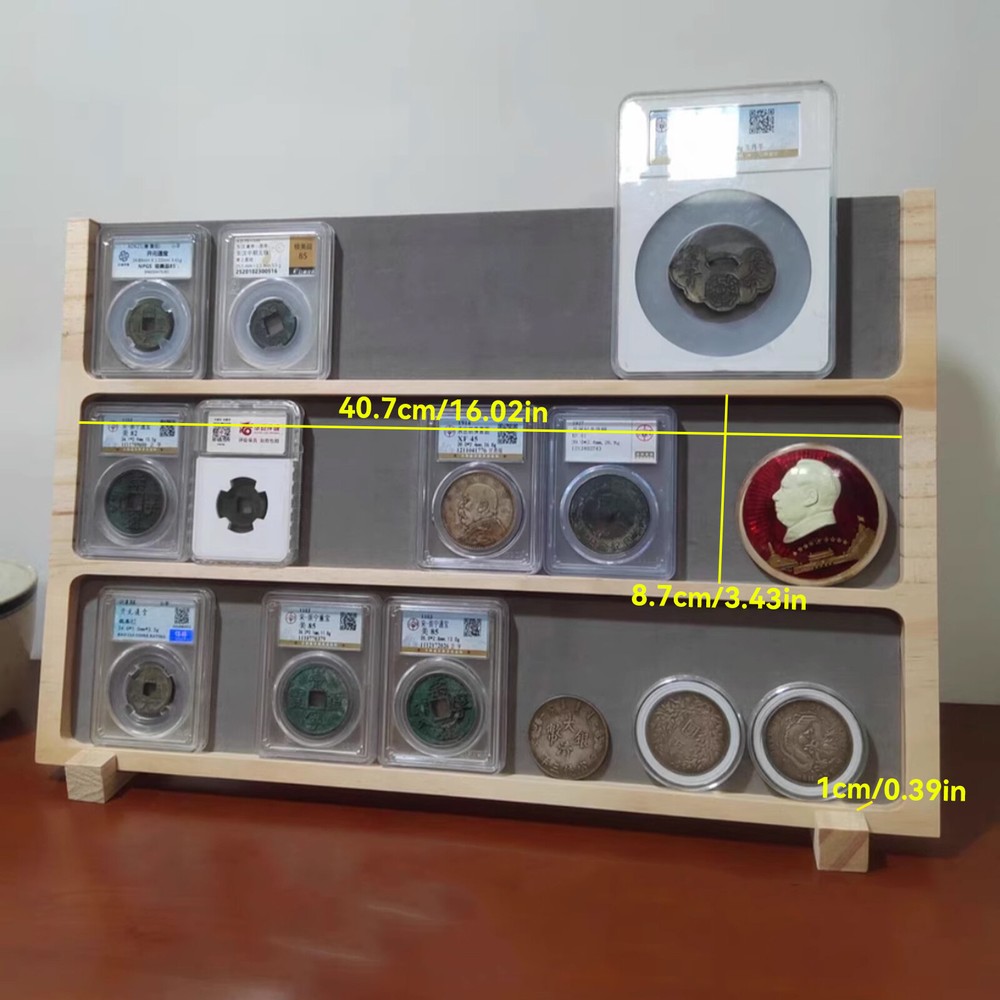 Wooden Storage Display Stand Case Box for PCGS NGC Graded Coin Slab Holder