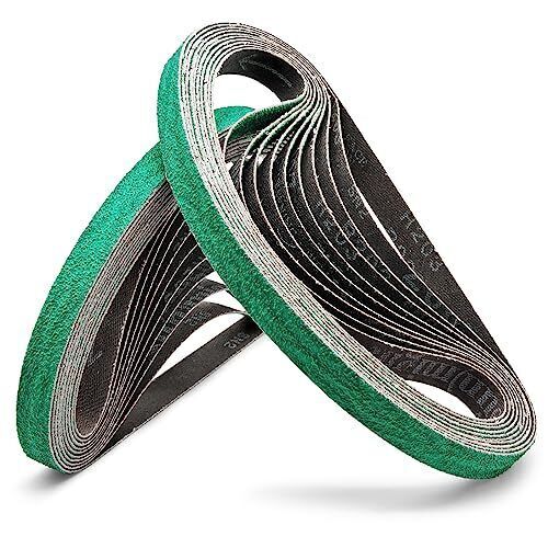 SATC 1/2 x 18 Premium Zirconia Sanding Belts,13*457mm 36,60,80,120 Grit, 10 Pack