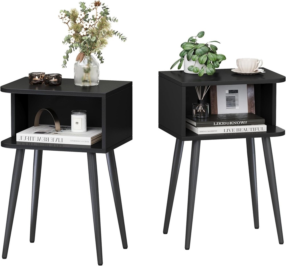 Bla Nightstand, Small Bed Side Table for Small Spaces, Mid