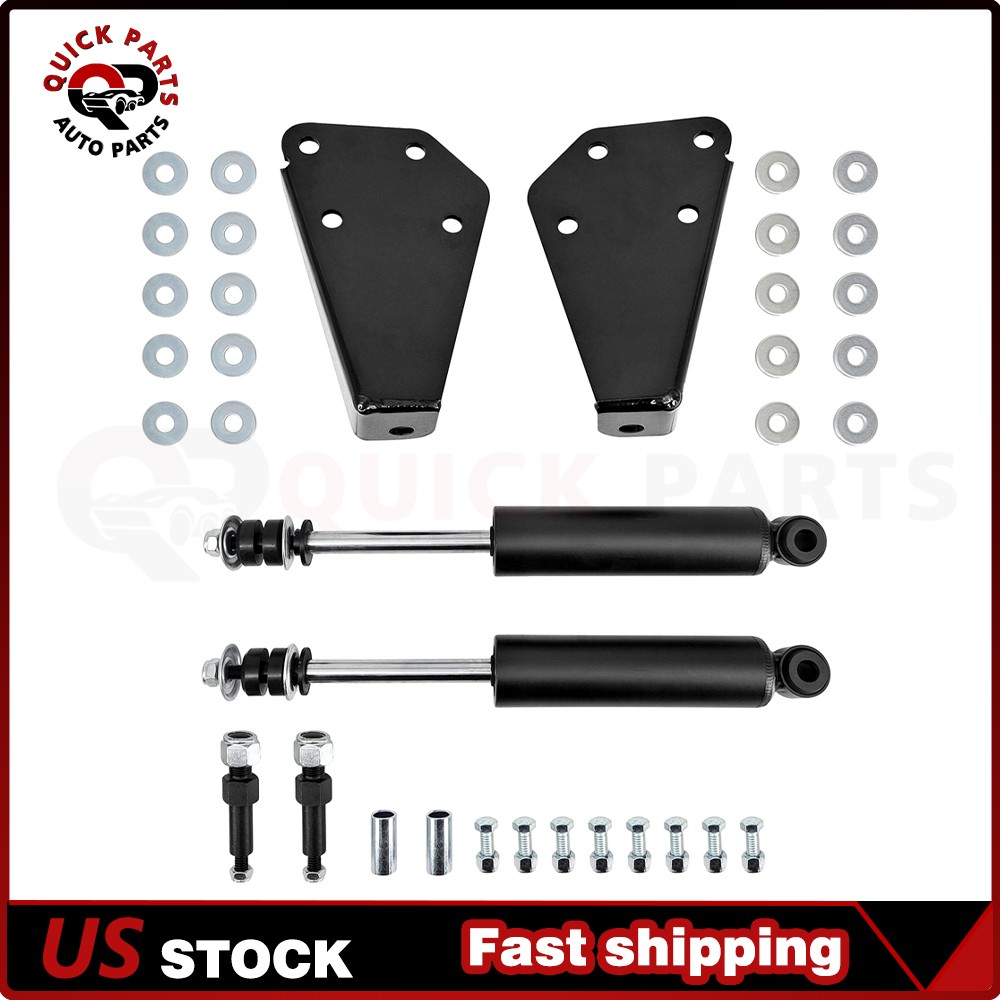 Front Shocks &Relocation Kit Bolt On Upper Brackets for 1958-70 Chevrolet Impala