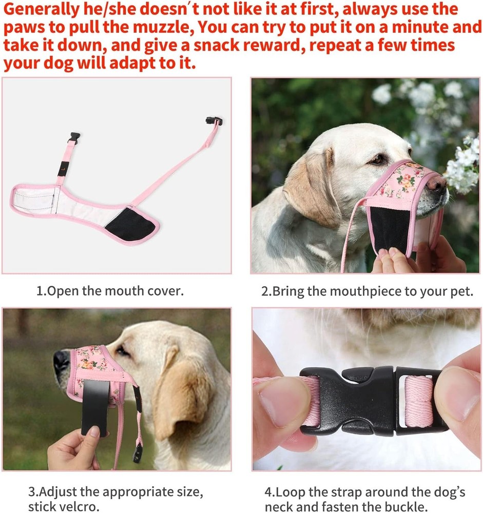 Dog Muzzle,Soft Nylon Muzzle Anti Biting Barking Chewing,Air Mesh Breathable ...