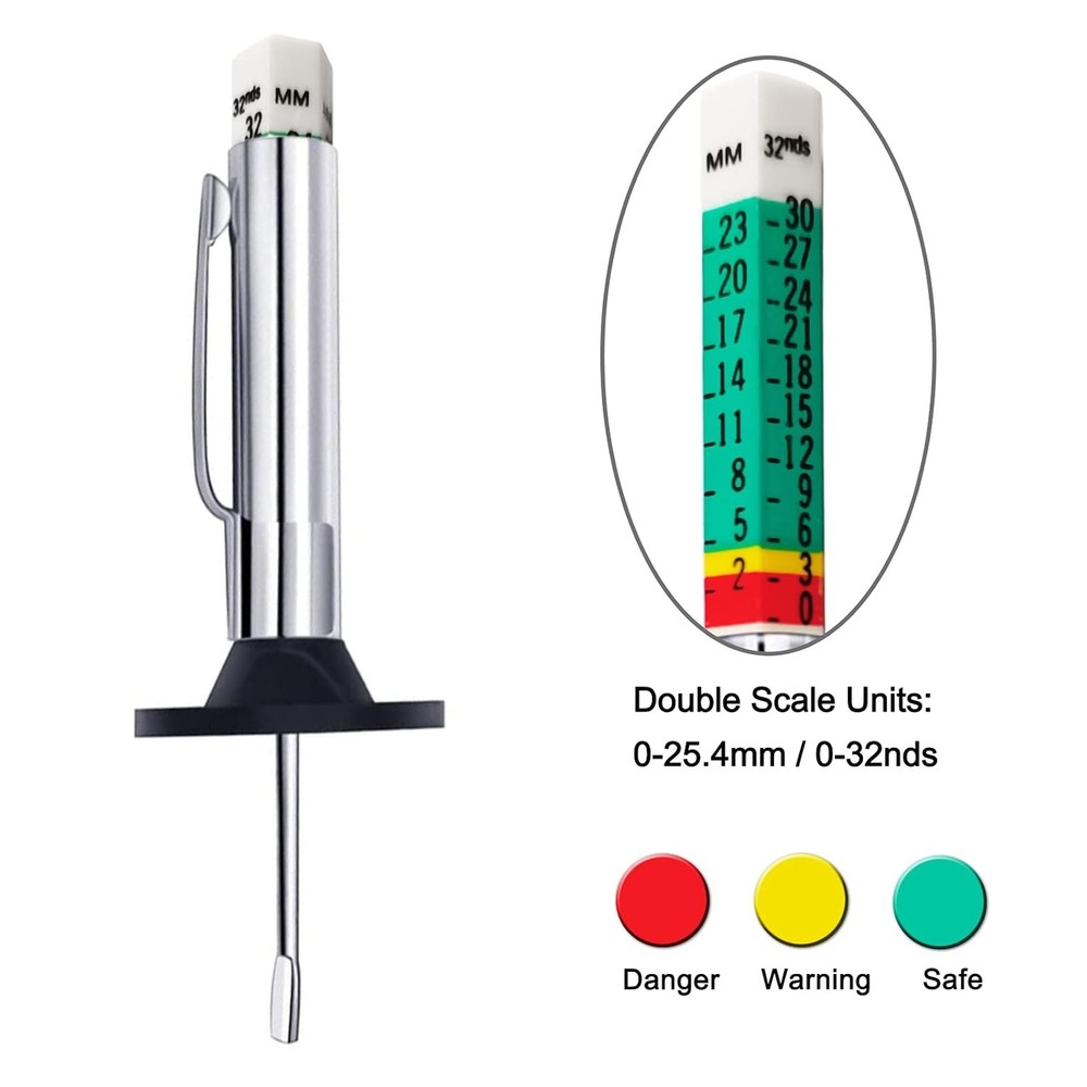 88702 Smart Color Coded Tire Tread Depth Gauge (Pack of10)