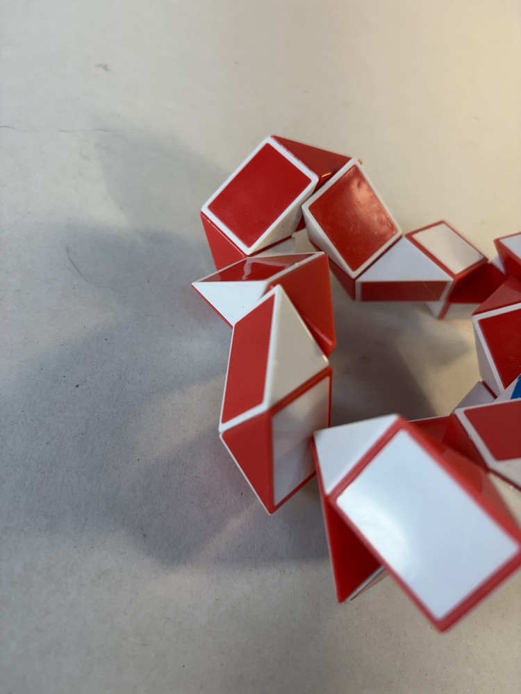 Magic Snake Twisty Puzzle Toy Red & White