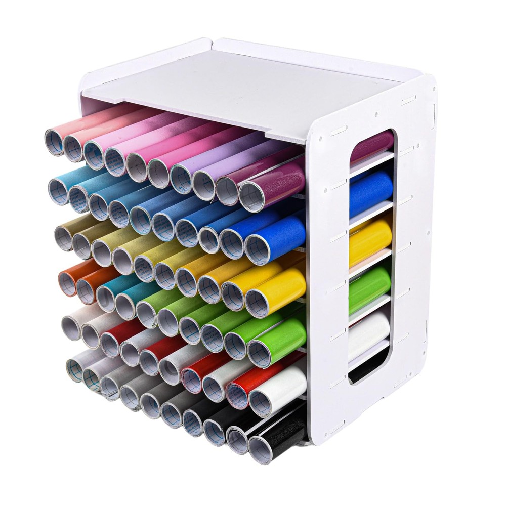 CELSOL Vinyl Roll Holder, Countertop Cabinet Storage White