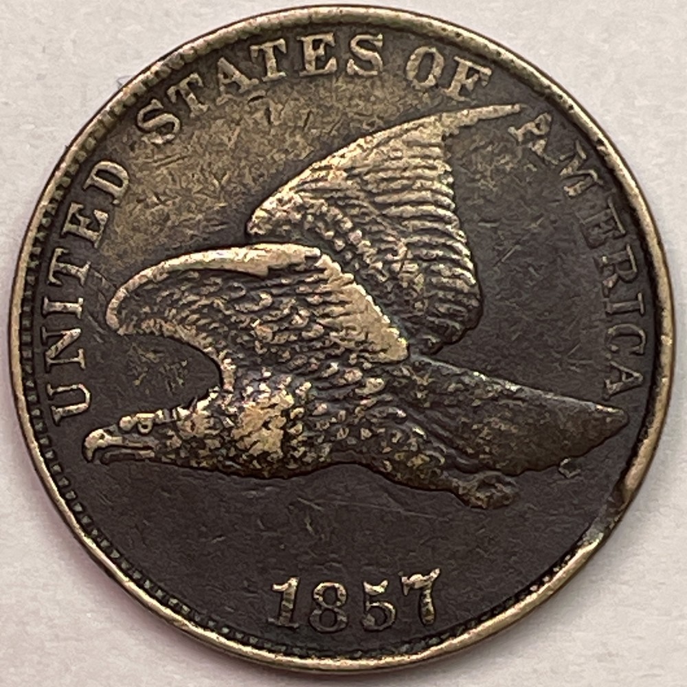 1857 Flying Eagle Cent Almost Uncirculated AU Coin #15872