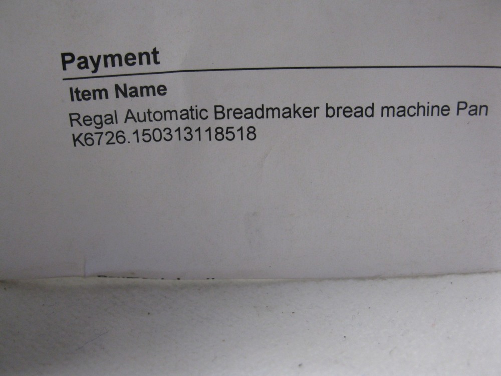 Regal Automatic Breadmaker Machine Pan K6726 Paddle Not Included