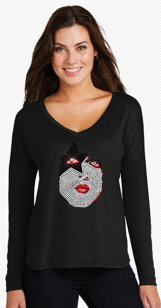 Kiss Paul Stanley Starchild Long Sleeve V Neck Tee 3XL NWT