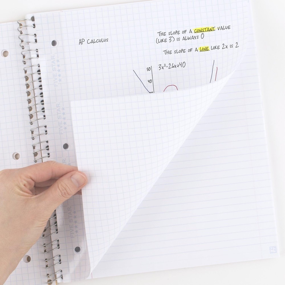 Five Star Loose Leaf Paper, Graph Ruled Insertable Notebook & 1 Pack, White