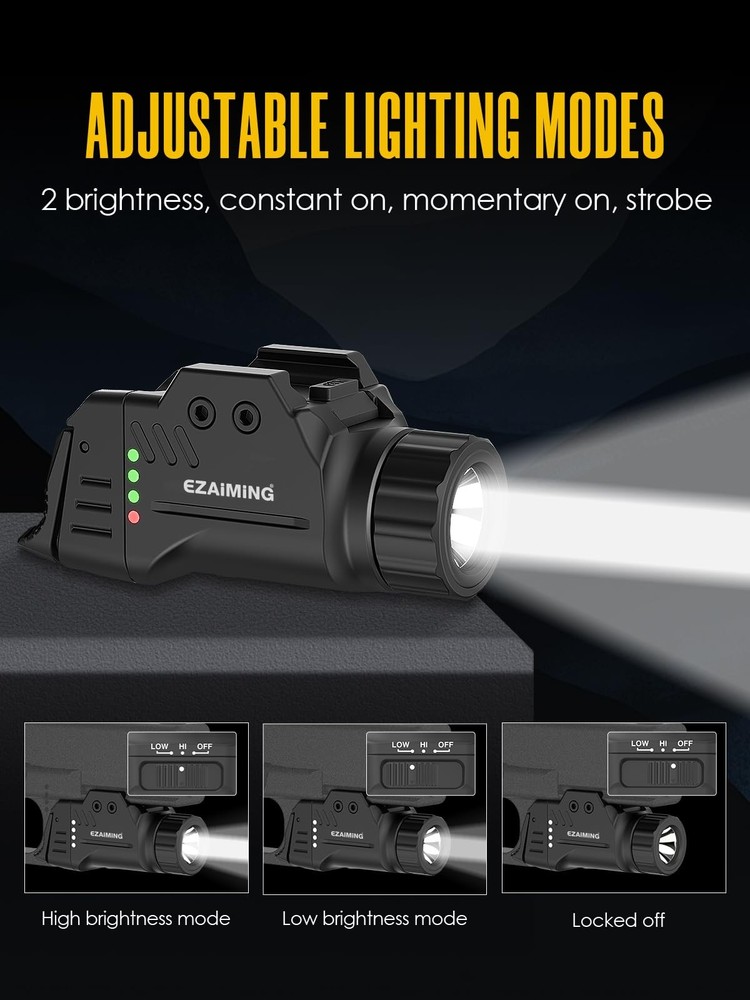 EZAIMING Weapon Light 1000 Lumen Compact Pistol Flashlight only