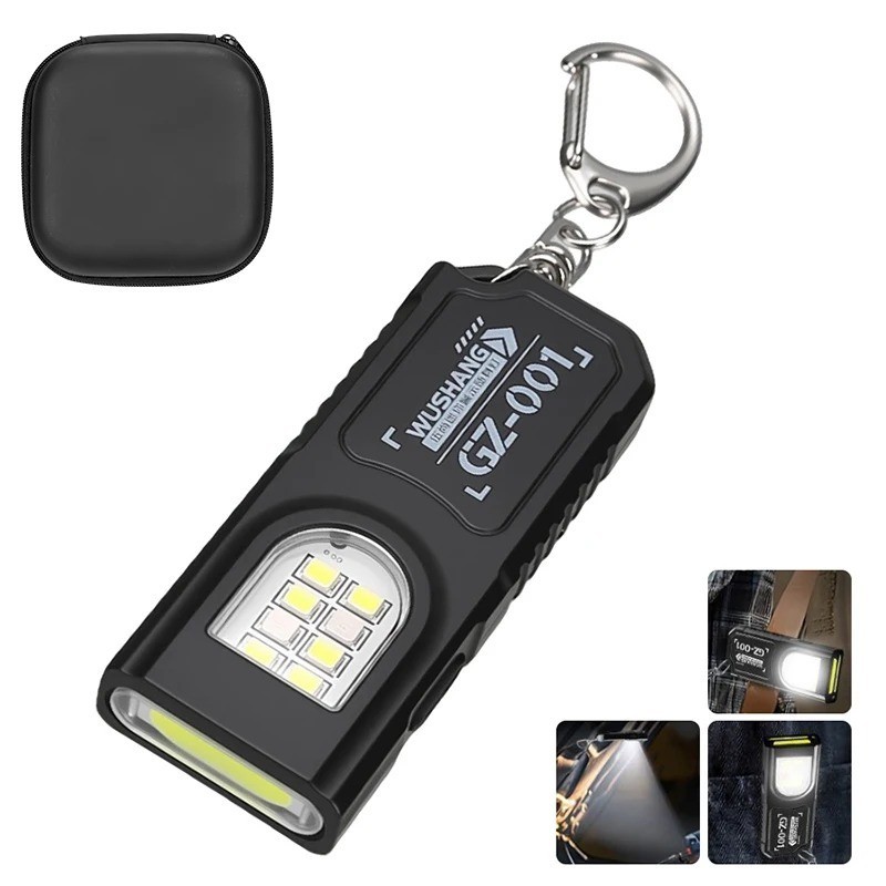Powerful Mini LED Keychain Flashlight USB Rechargeable Waterproof EDC SOS Light