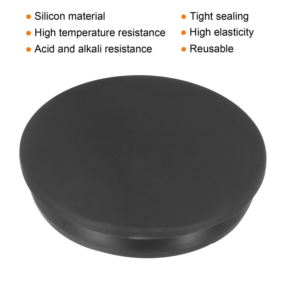 83x12x77mm High Temp Silicone Plug T Shape Rubber Stopper, Black