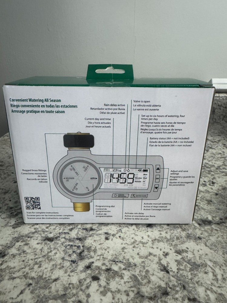 RAIN BIRD 1ZEHTMR ELECTRONIC HOSE TIMER EASY-TO-USE 7-DAY DIGITAL TIMER