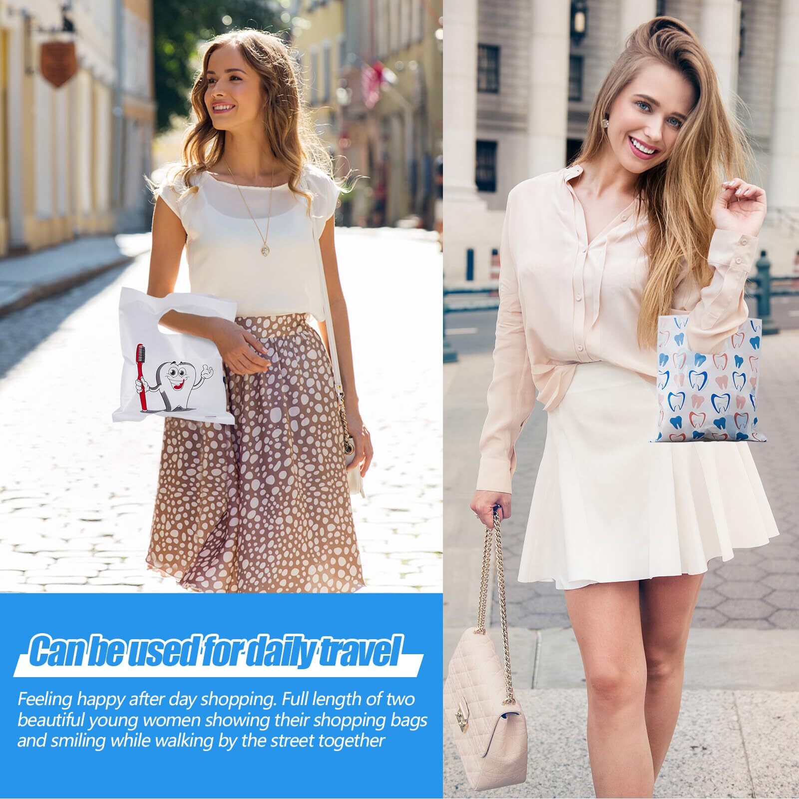 200 Pcs Dental Tooth Merchandise Goodie Bags for Dentist Patient Care Clinics