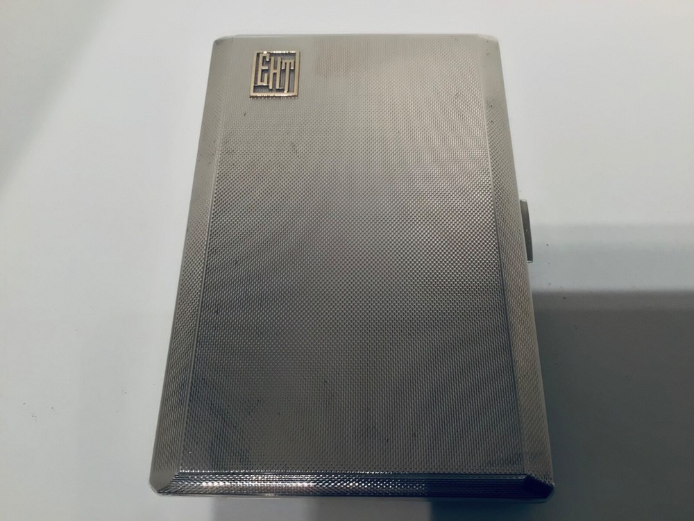 Boxed Heavy Solid Silver Cigarette Case, Birmingham 1974, Garrard & Co 180g
