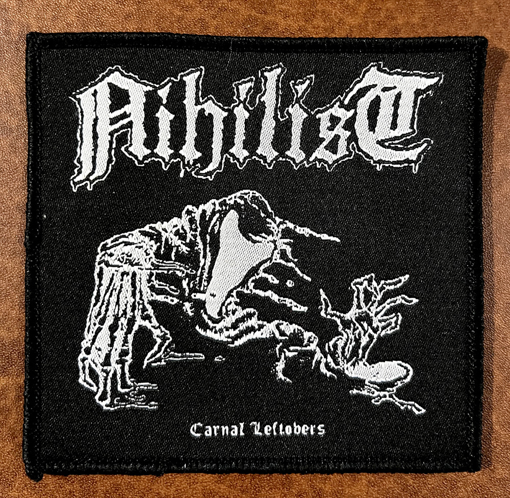 NIHILIST, SEW ON BLACK  BORDER WOVEN PATCH