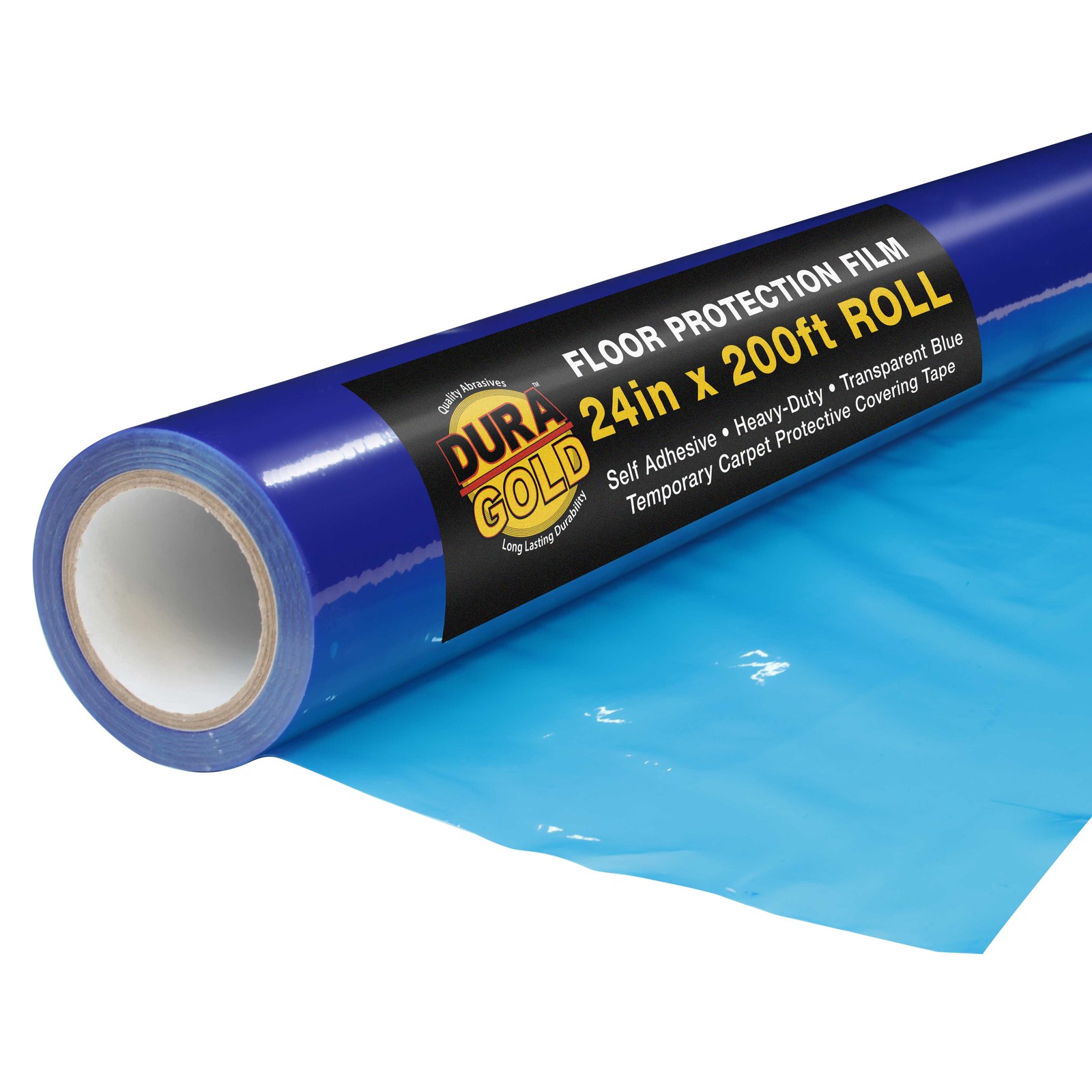 Floor Protection Film, 24" x 200' Roll - Self Adhesive Cover, Paint Spills, Dust