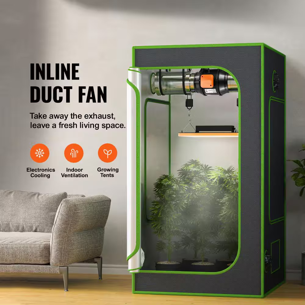 Inline Duct Fan 6-In. 400 CFM with Variable Speed Controller Quiet Ac-Motor Vent