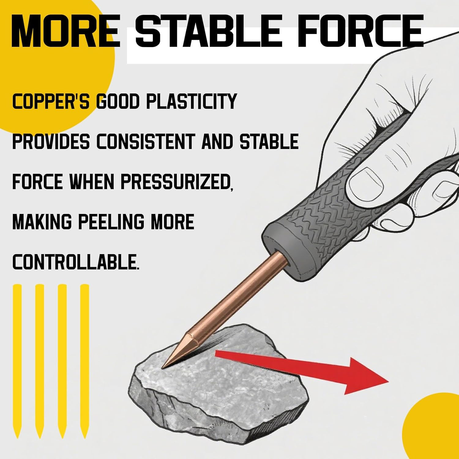 12 Pack Flint Knapping Tool 3.5 Inch Pure Copper Nails Flint Knapping Tools 3.5"