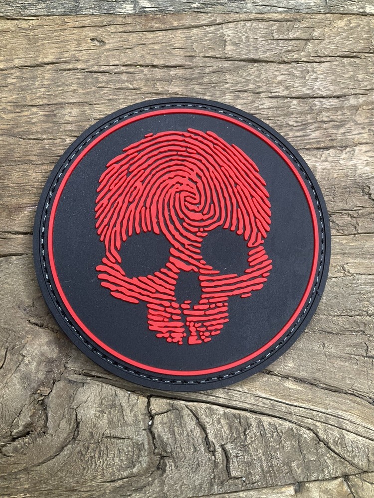 Patch PVC Tactical Morale HOOK-3D PVC Fingerprint Skull CSI Large