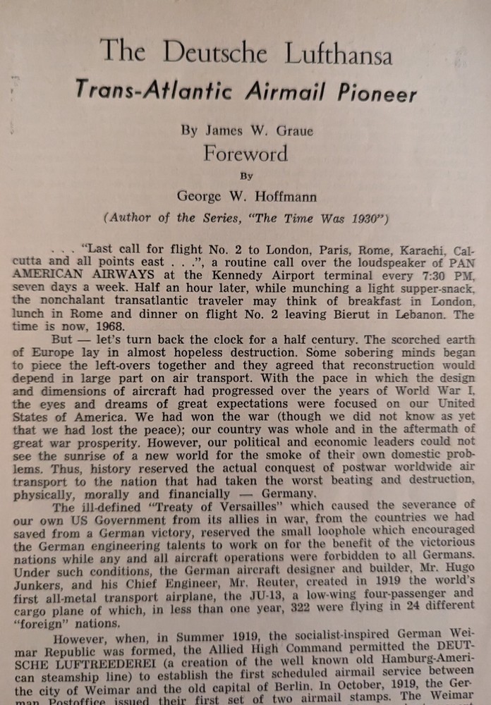 German Postal Specialist Jan 1969 Deutsche Lufthansa Dodecanese Island Stamps