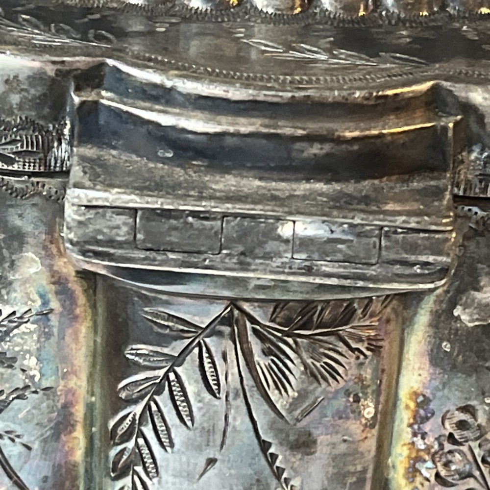 Victorian Antique Silver Plated Biscuit Barrel Hinged 2lbs 5oz Lionhead Handles