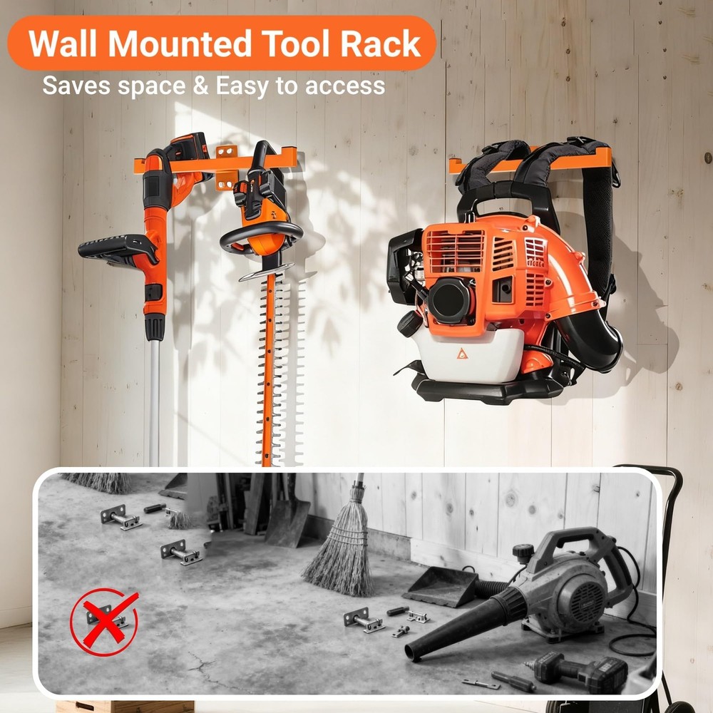 Backpack Blower Wall Mount 1 Pack Orange Heavy Duty Backpack Leaf Blower Rac...