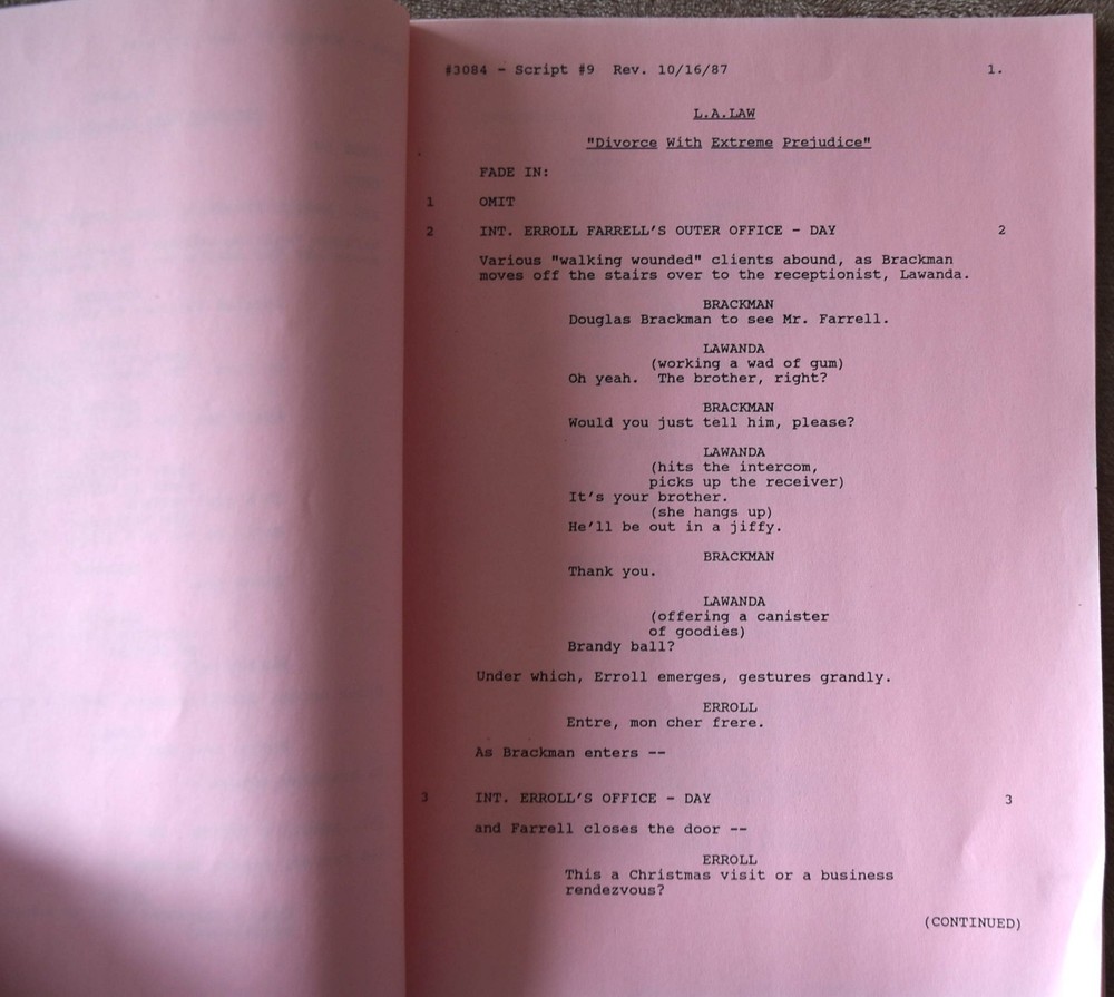 1982 T. J. Hooker "The Fast Lane" Original Final Draft Screenplay Script