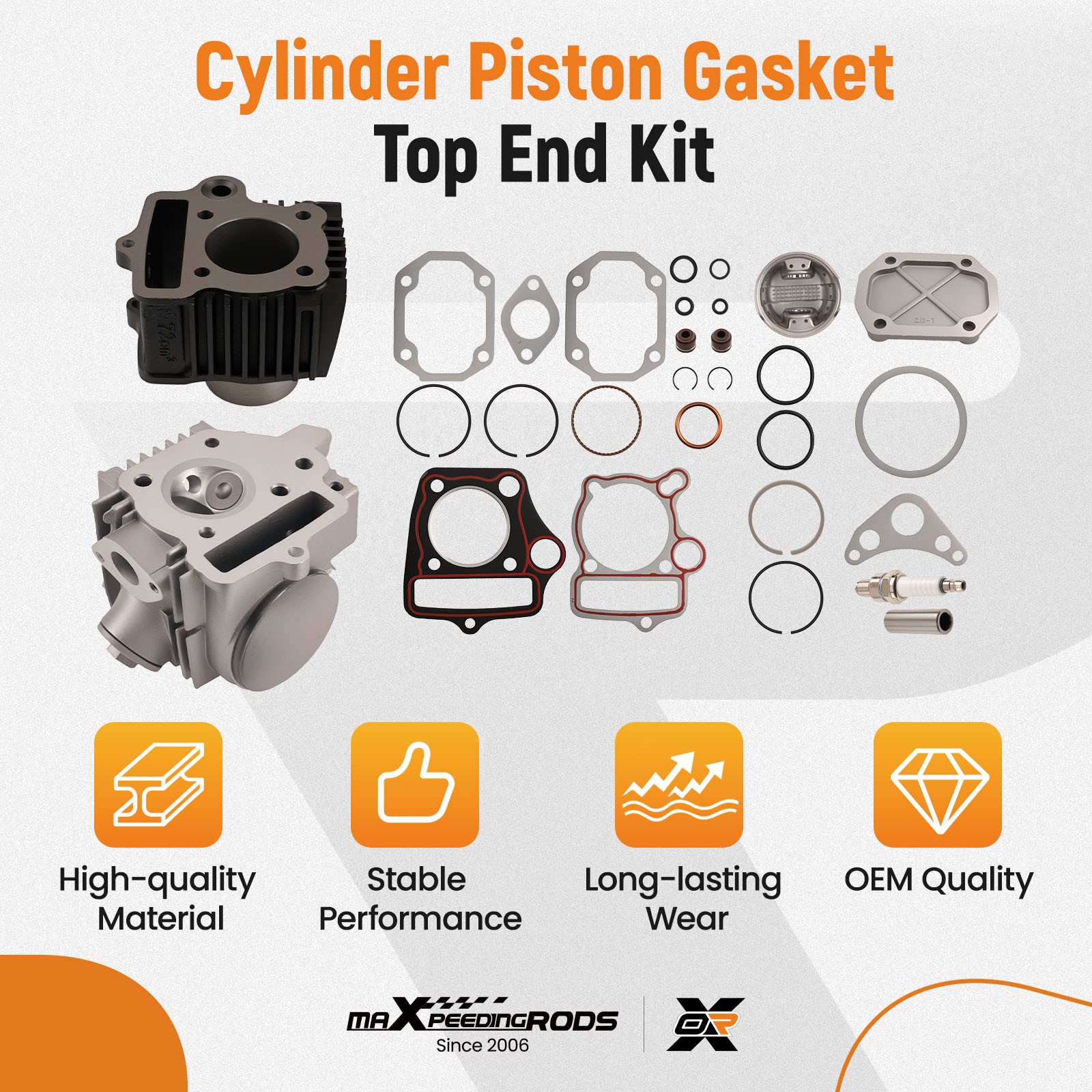 Top End Rebuild Kit Cylinder Piston Set For Honda CT70 CRF70 XR70 ATC70 TRX70