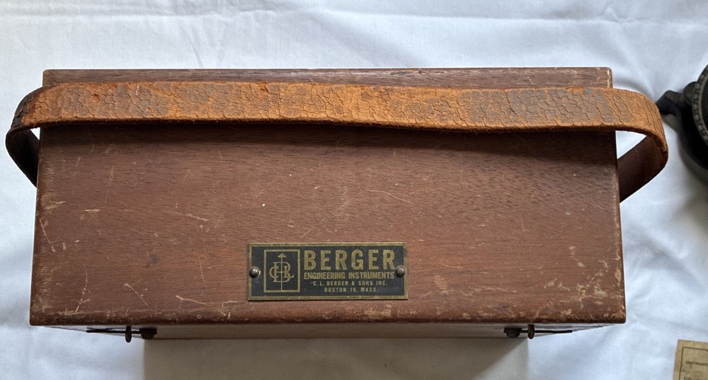 C.L. Berger Engineering Instruments Surveying Transit Level Scope 1B-1297 w/Box