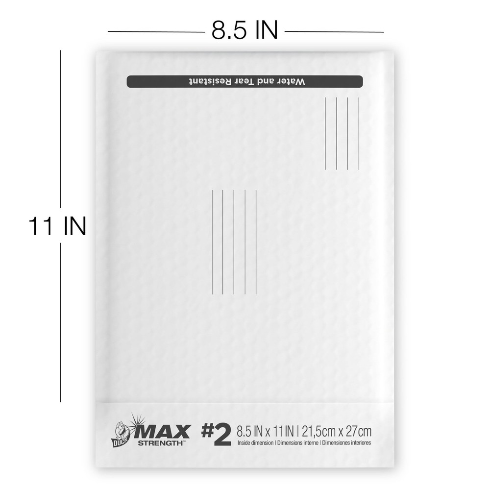 Poly Bubble Mailers #2, 8.5" x 11", Solid White Shipping Mailing, 3 Pack