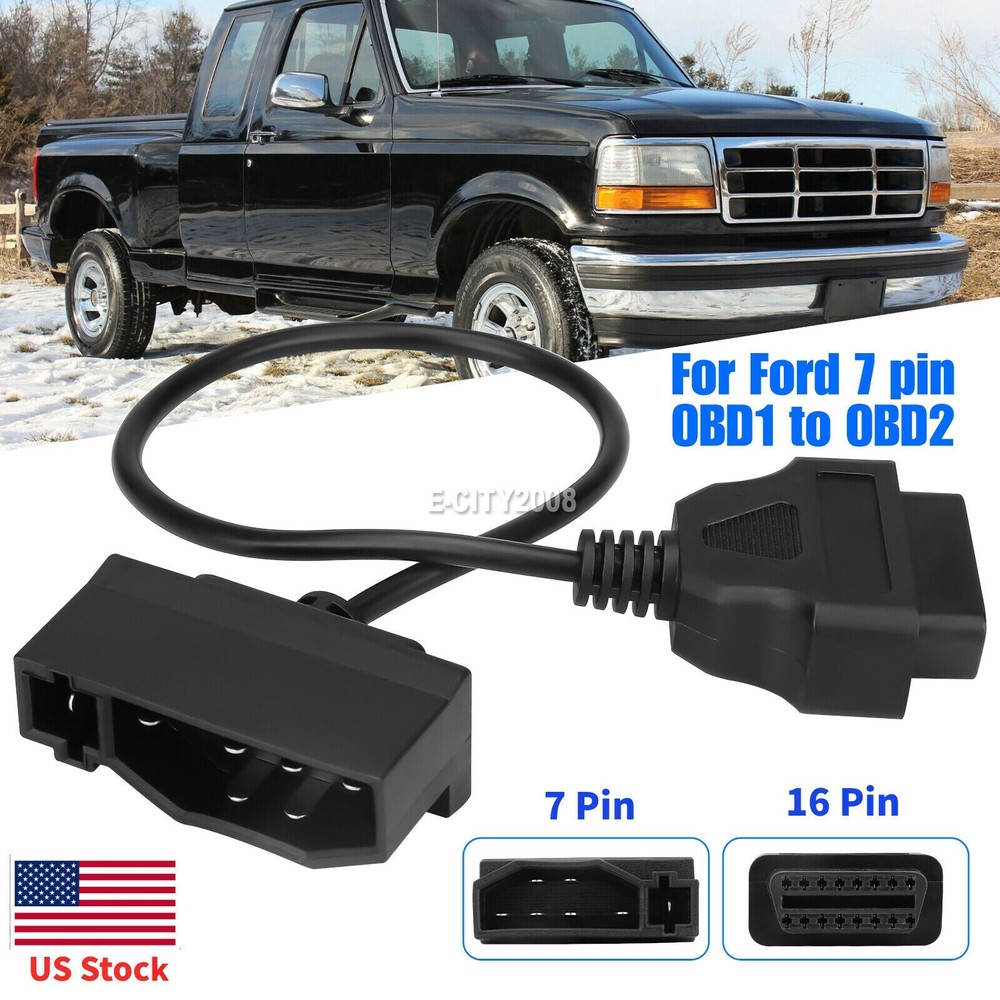 For Ford 7 Pin OBD1 to OBD2 Cable Adapter Code Reader Scanner Engine Repair Tool
