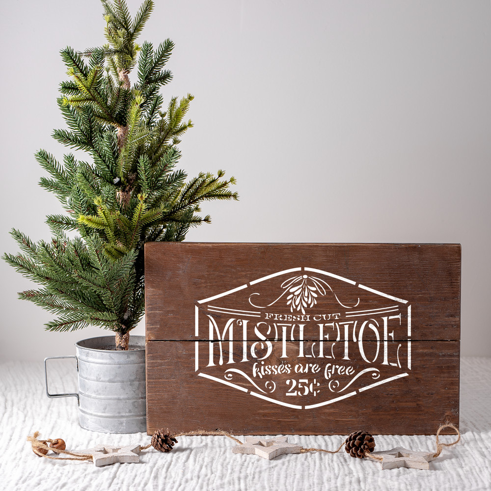 Fresh Cut Mistletoe Stencil - Durable & Reusable Mylar Stencils