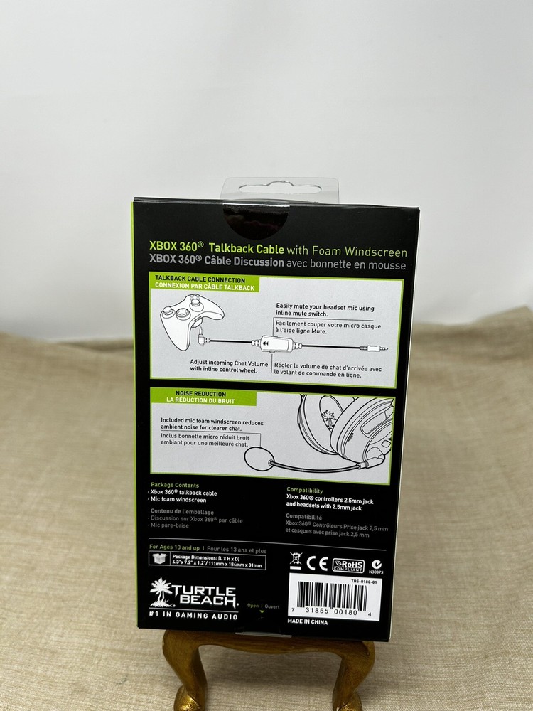Turtle Beach Xbox 360 Talkback Cable with Foam Windscreen - Xbox 360
